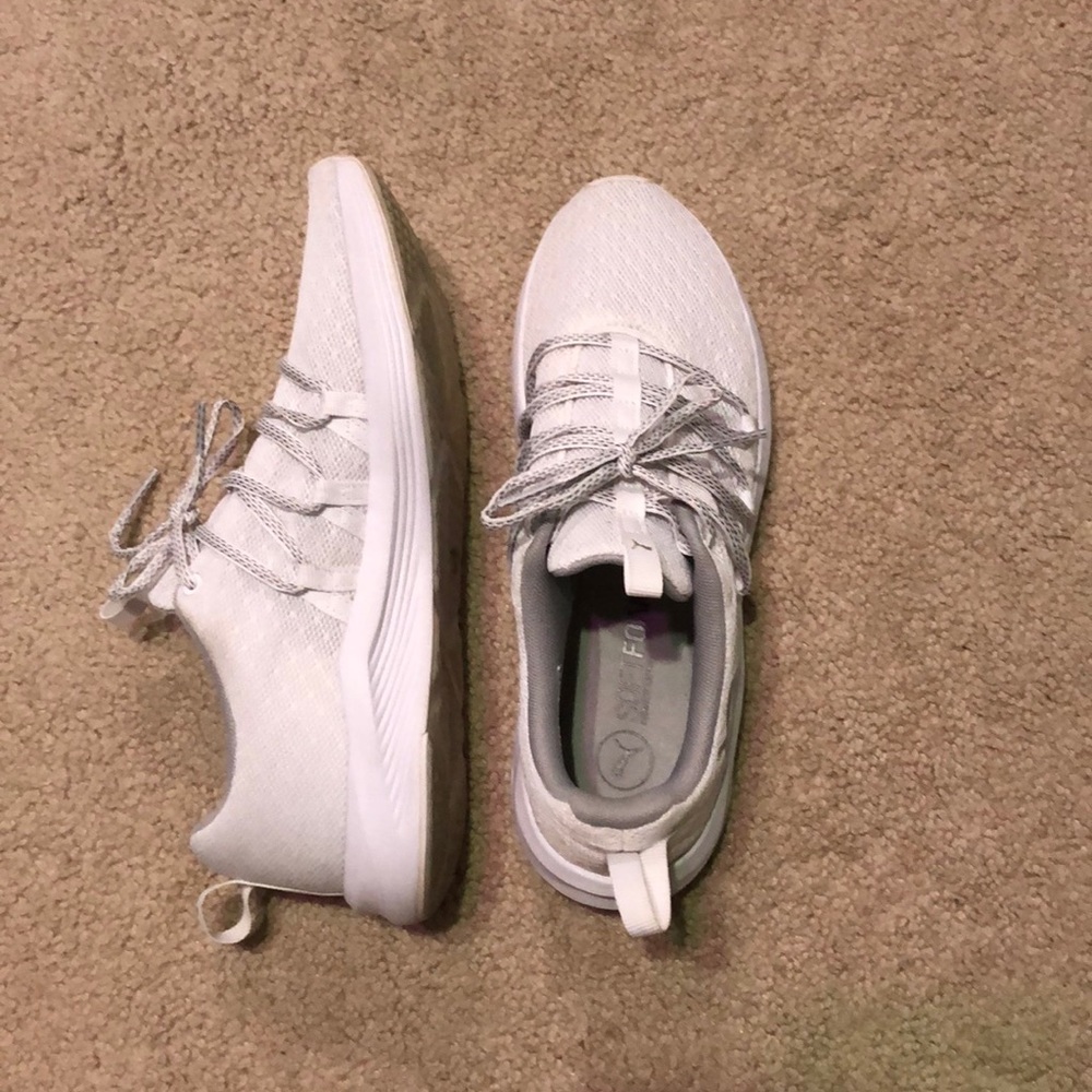 White pumas. Wore them twice.